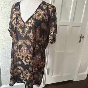 J. Crew Navy Paisley Swim Cover-Up